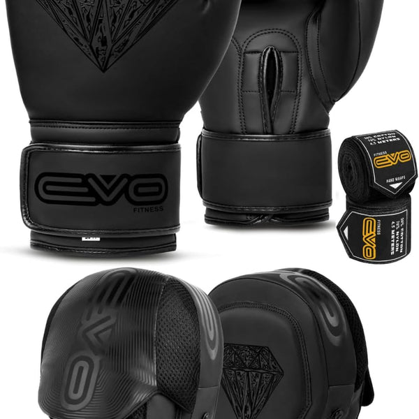 EVO Fitness Boxhandschuhe & Fokus Pads Set – Für MMA, Kampfkunst
