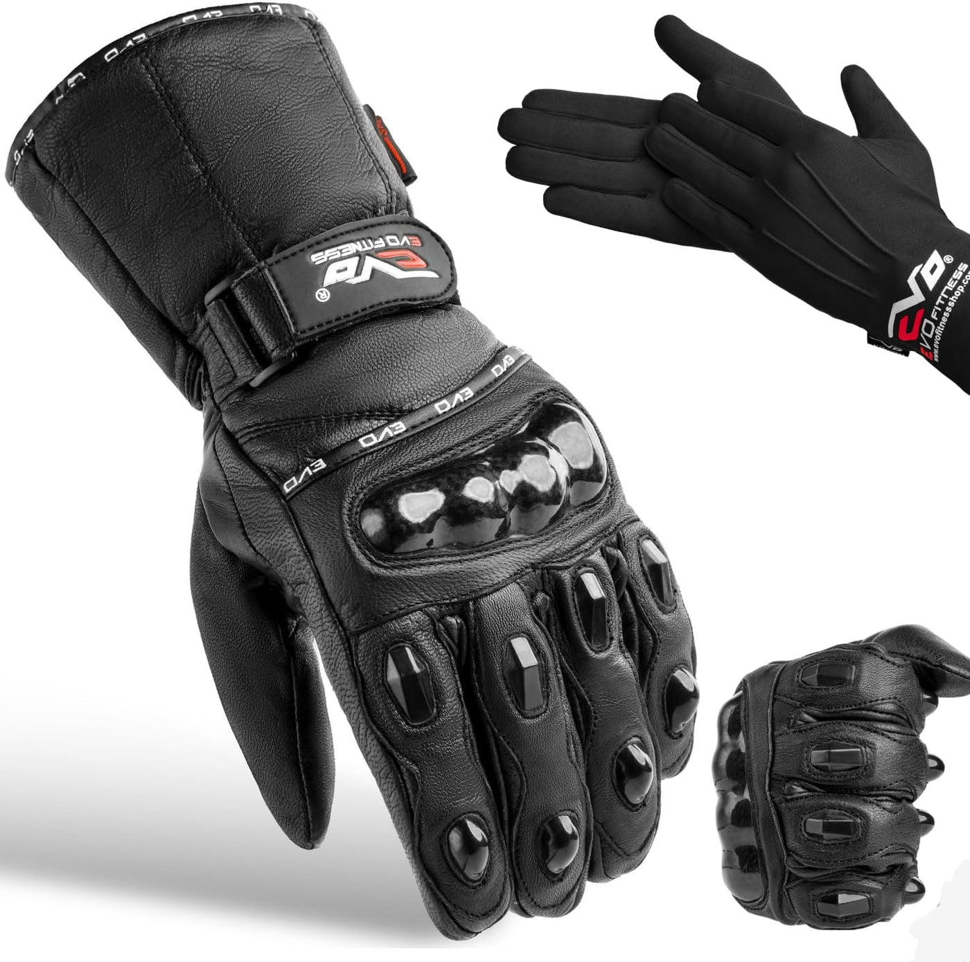 EVO Pro Leather Thermal Wind Waterproof Motorcycle Gloves – EVO - Main Image