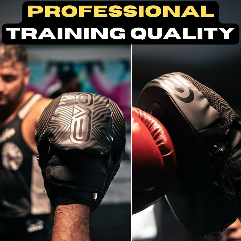 EVO Fitness All Black Boxing Gloves and Focus Pads Deal