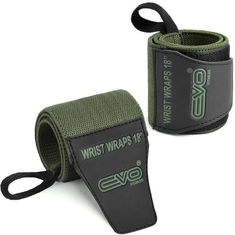 EVO Fitness Weight Lifting Wrist Wraps (Green)