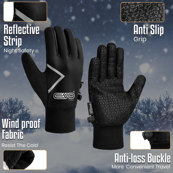 EVO Fitness mens Thermal Winter Gloves