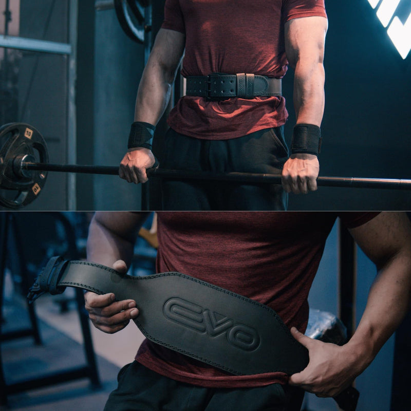 Ceinture Musculation AUTO LOCK 6,5" EVO Fitness - Soutien Lombaire Néoprène Avec Bracelets Poignets