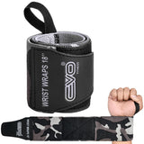 EVO Fitness Weight Lifting Wrist Wraps  (Camo Grey)