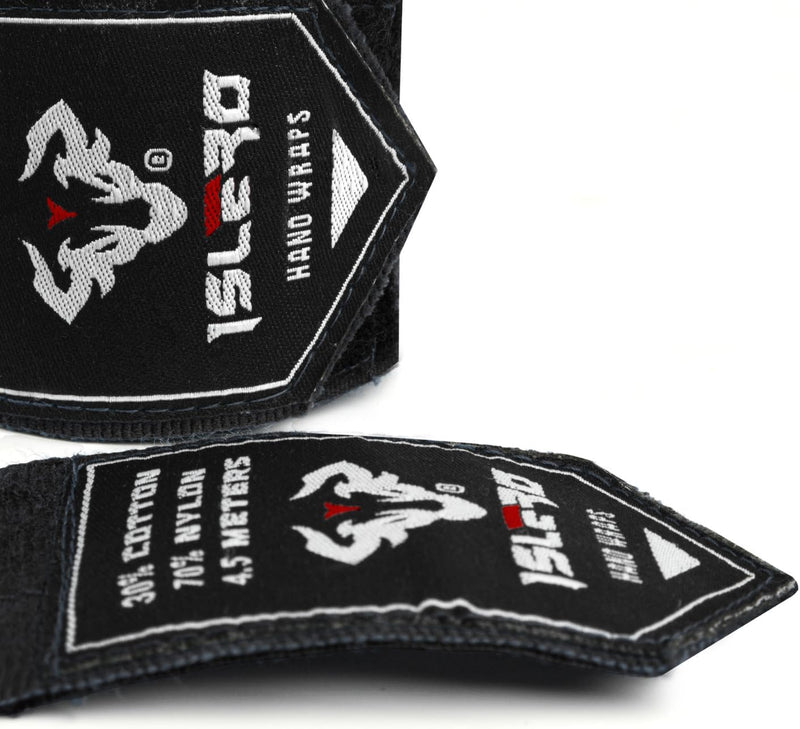 Islero 4.5m Boxing Hand Wraps Inner Gloves Black – EVO Fitness