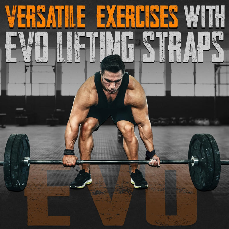 EVO Fitness Weight Lifting Straps all Black