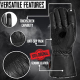 EVO Pro Leather Motorbike Gloves with Inner Thermals - Wind & Waterproof