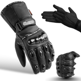 EVO Pro Leather Motorbike Gloves with Inner Thermals - Wind & Waterproof